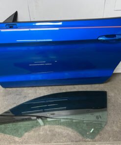 2015–2022 Mustang GT/EcoBoost LH Driver Door – Complete w/ Glass (E7 Ruby Red)
